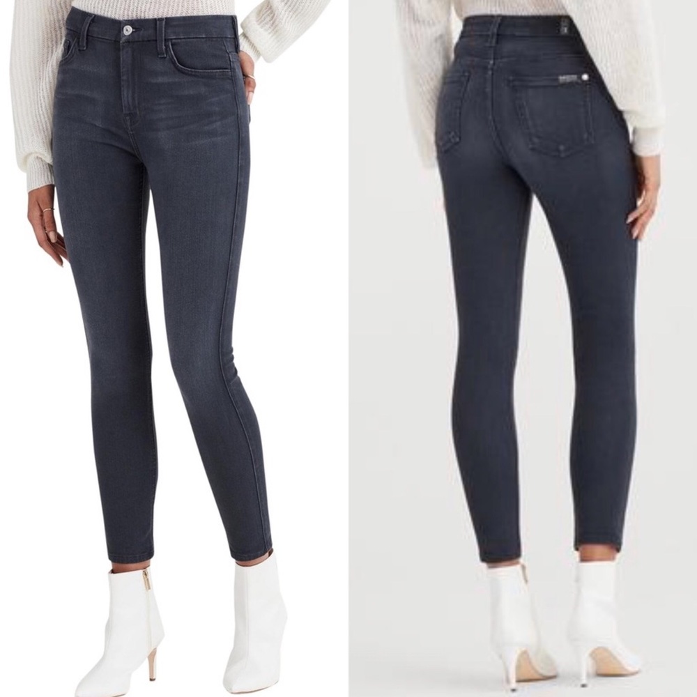 7 FOR ALL MANKIND The Skinny Jeans Dark Grey Wash